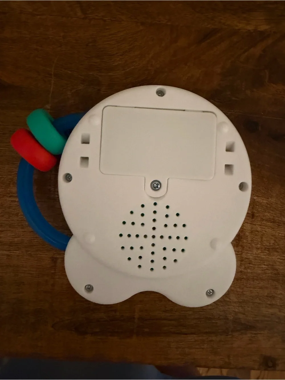 Educational Baby Drum Toy - White & Blue with Colorful Rings